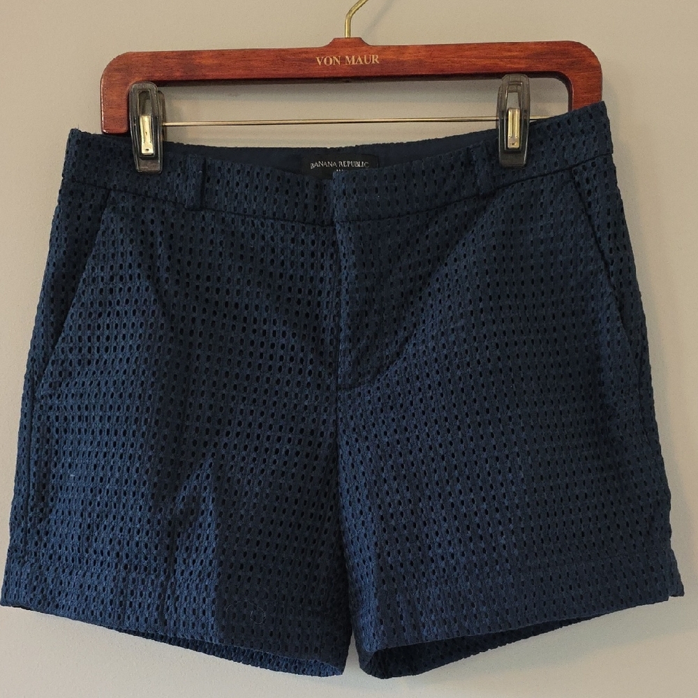 Banana Republic Navy Women's Eyelet Shorts
